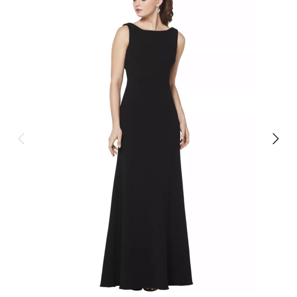 Bill Levkoff Black Bateau Neck Gown